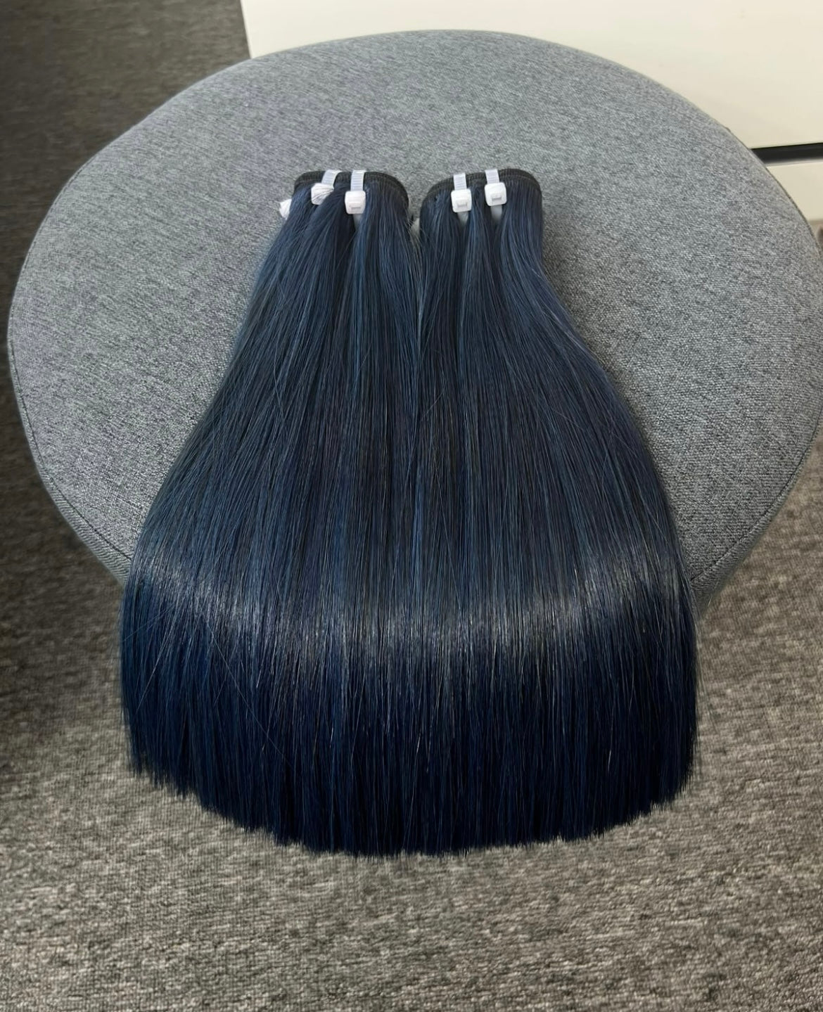 SDD Deep Blue Blunt Cut Straight Hair