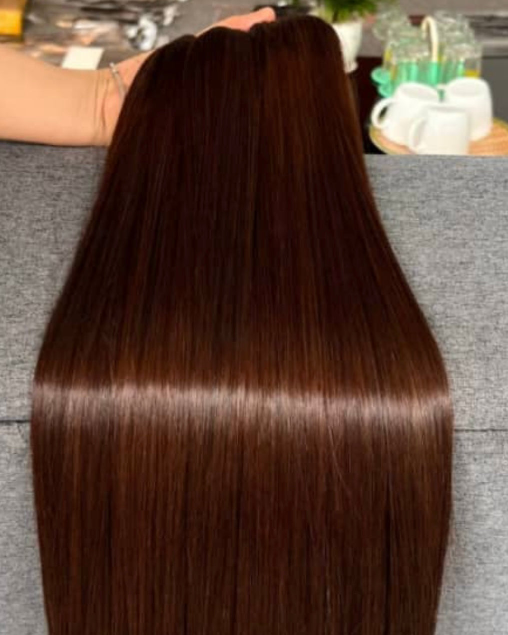 Raw Donor Brown Chestnut Bone Straight Hair